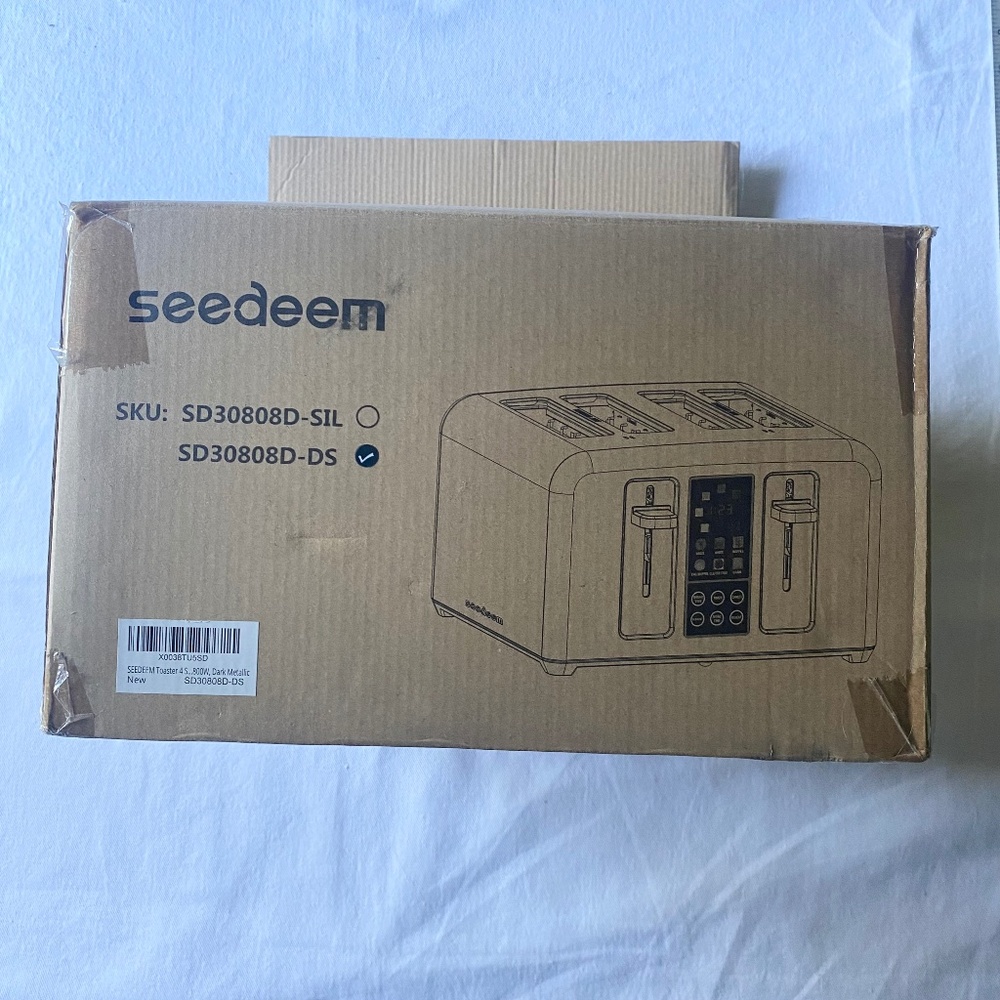 Seedeem Digital 4-Slice Toaster – Stainless Steel (Model SD30808D-DS) Brand new